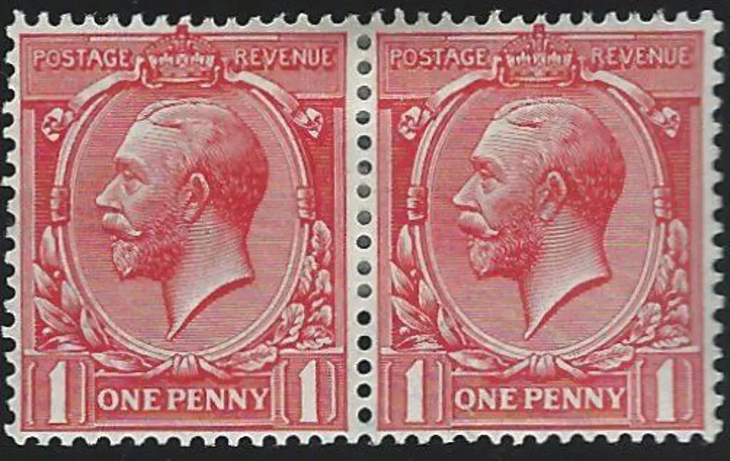 1912/24 1d bright scarlet pair with Royal Cypher ... Image 1++