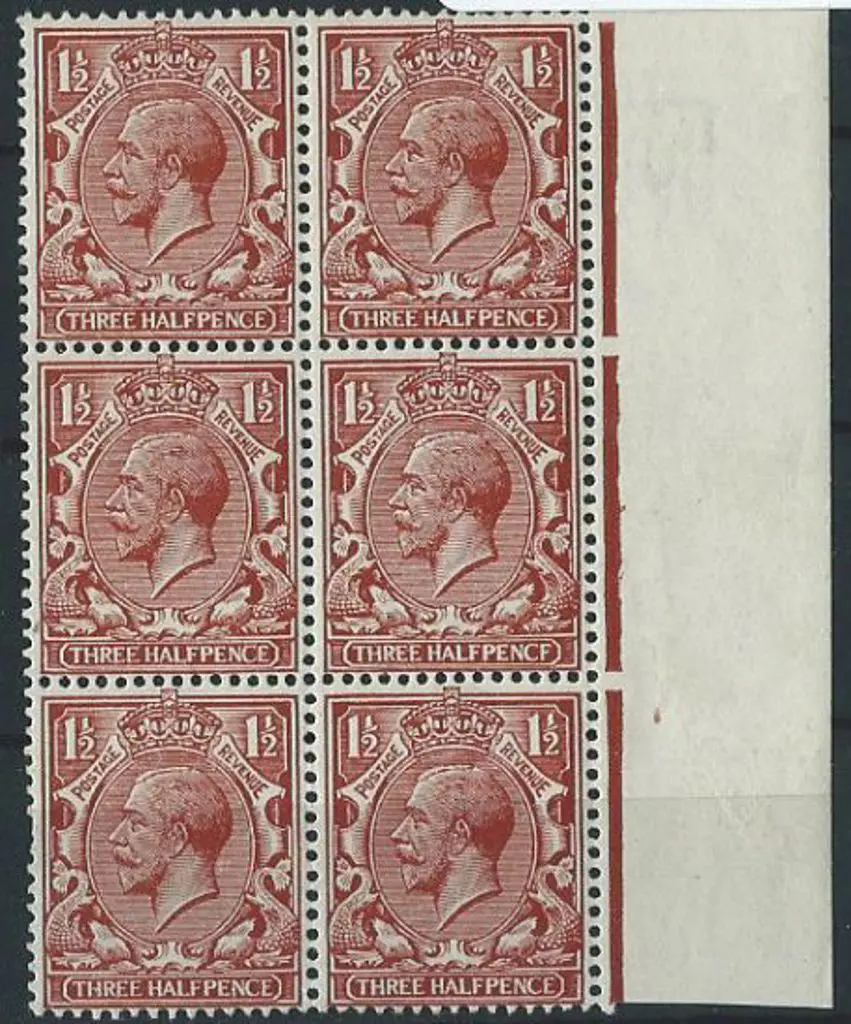 1912/24 1½d chestnut with "Simple" cypher wmk ... Image 1++