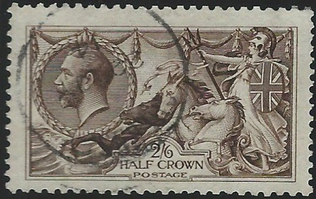 1913 2/6d deep sepia-brown Waterlow Seahorse. Well ... Image 1++