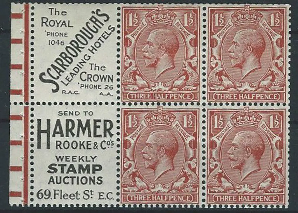1924/26 1½d chestnut with Block cypher wmk booklet ... Image 1++