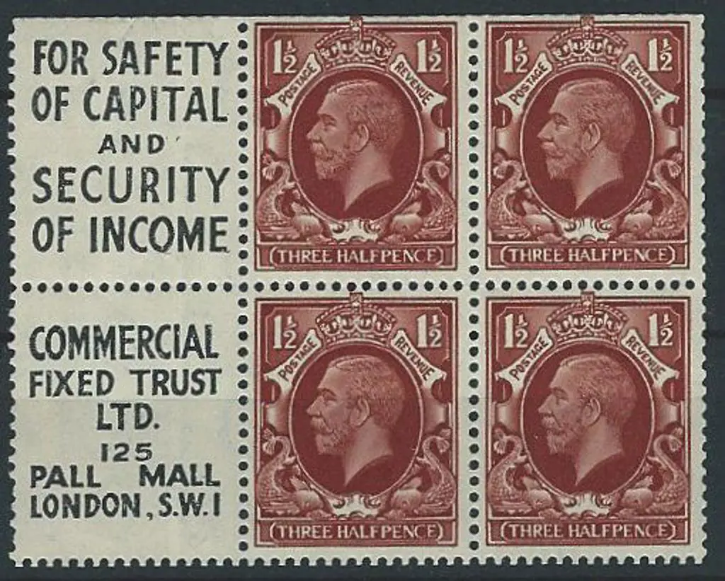 1934/36 1½d red-brown photogravure booklet pane of ... Image 1++