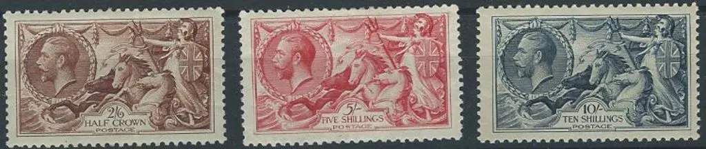 1934 Re-engraved Seahorses set of 3. Well centred ... Image 1++