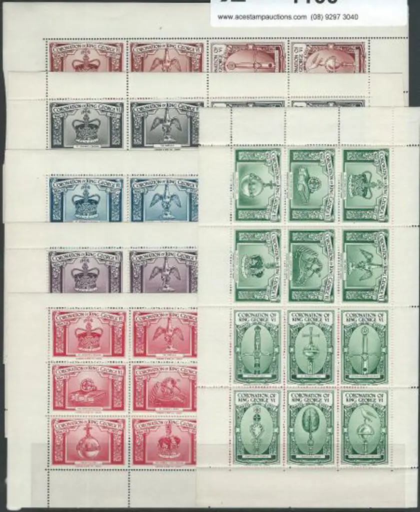 1937 KGVI Coronation set of 6 sheetlets of 12 ... Image 1++