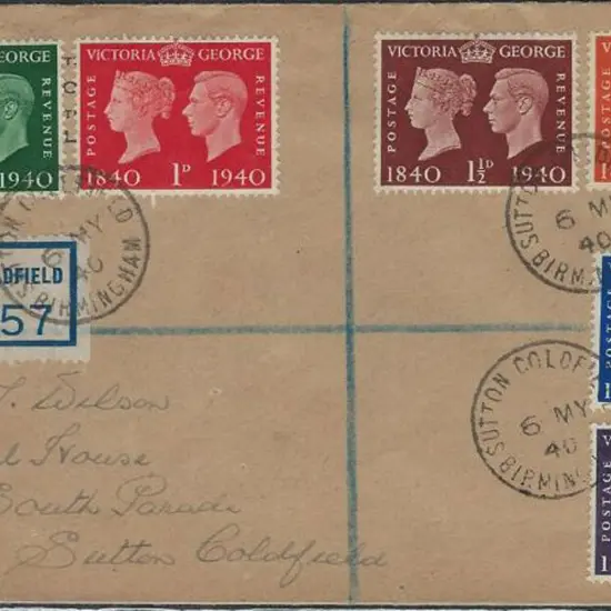 1940 (6th May) Stamp Anniv Reg FDC. Pmkd Sutton ...