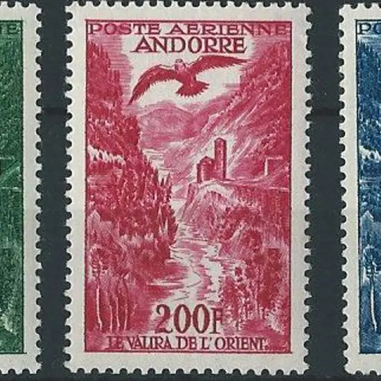 Andorra-French 1955/57 Airs MUH. Hint of a tone ...