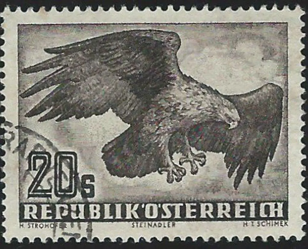 Austria 1950 Airs/Birds set of 7. F/used. SG ... Image 1++