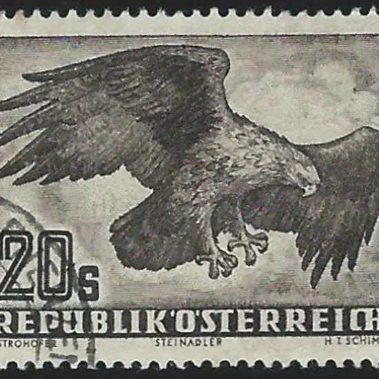 Austria 1950 Airs/Birds set of 7. F/used. SG ...