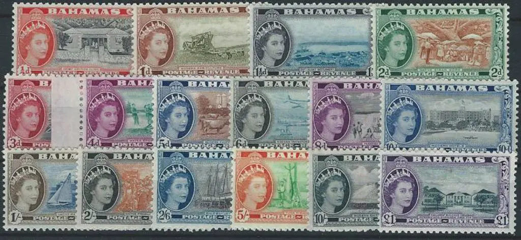 Bahamas 1954/63 Pictorials set of 15 to £1. Fresh ... Image 1++