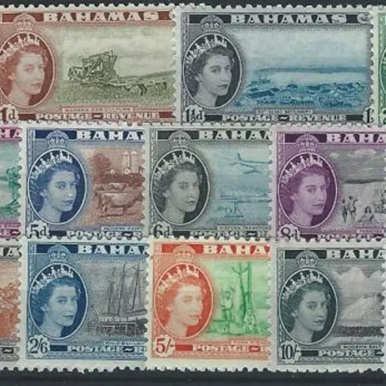 Bahamas 1954/63 Pictorials set of 15 to £1. Fresh ...