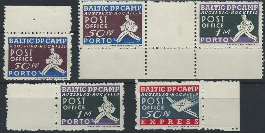 Baltic States 1948 50pf & 1 mk plus 50pf Express ... Image 1++