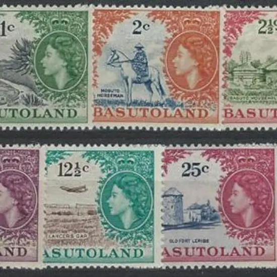 Basutoland 1961/63 QEII set of 11 to R1 the latter ...