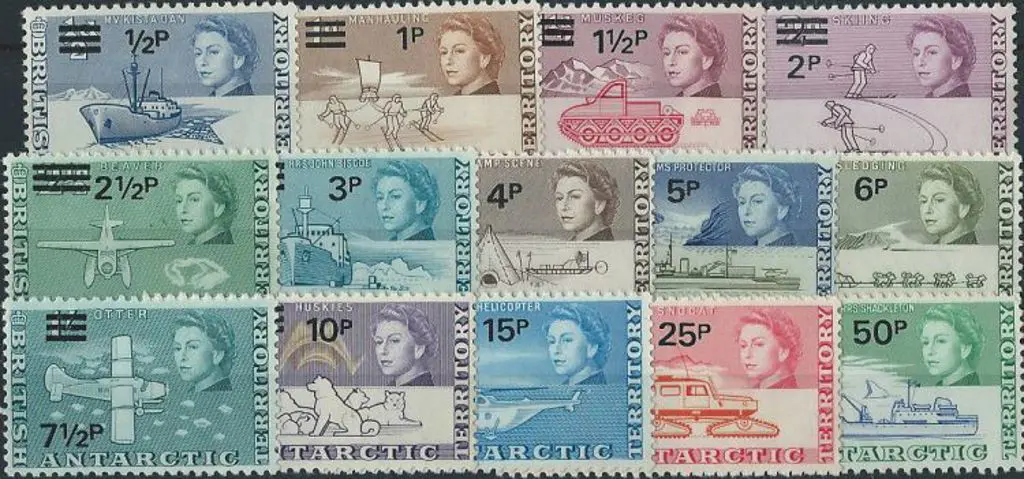 BAT 1971 QEII Surcharge set of 14 to 50p. Fresh ... Image 1++