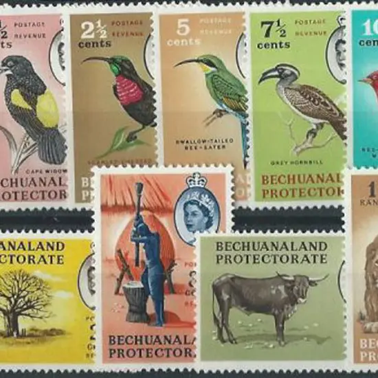 Bechuanaland 1961 Birds & Animals set of 14 to 2R. ...