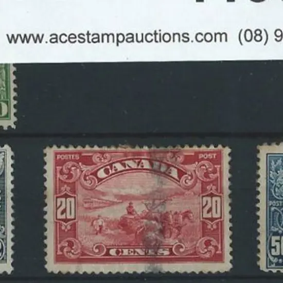 Canada 1928/29 10¢, 12¢ with cds, 20¢ smudged used ...