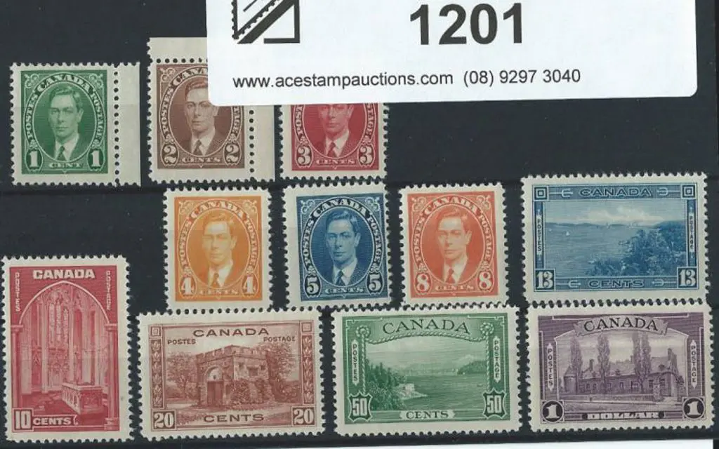 Canada 1937/38 Defins to $1, latter with possible ... Image 1++