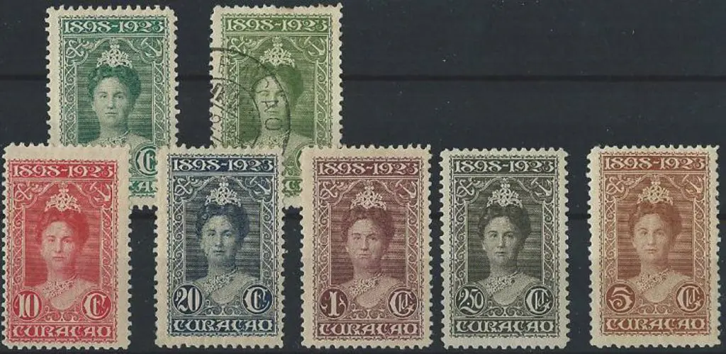 Curacao 1923 Silver Jubilee set with 7½¢ used, the ... Image 1++