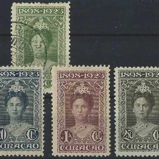 Curacao 1923 Silver Jubilee set with 7½¢ used, the ...