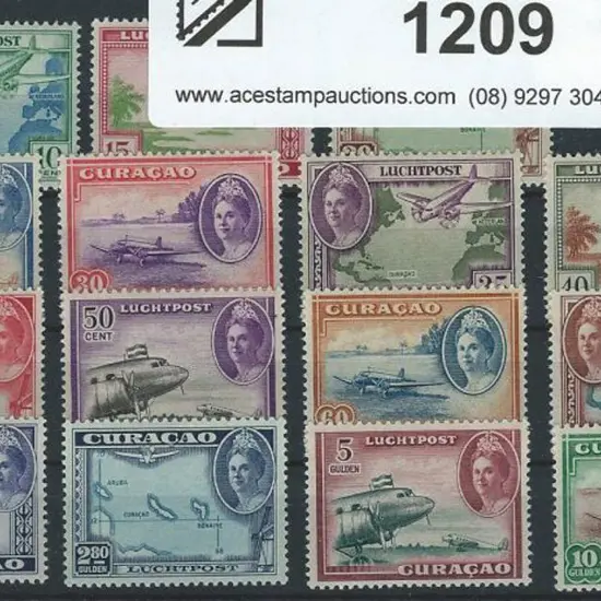 Curacao 1942 Airs complete set of 15. Fresh MLH. ...