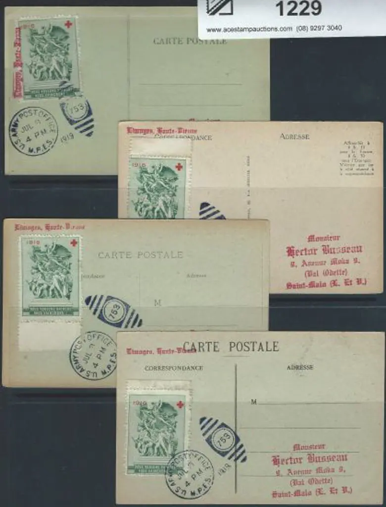 France 1919 US ARMY POST OFFICE JUL 8  4PM/ ... Image 1++