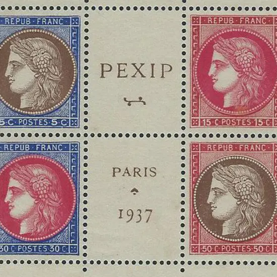 France 1937 PEXP M/S evenly toned with some gum ...