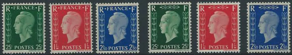 France 1944/45 Mariane special issues of 25¢ ... Image 1++
