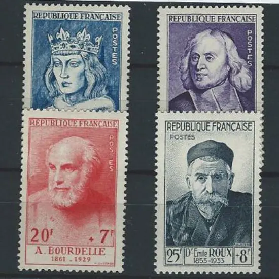 France 1954 National Relief Fund set of 6. MVLH. ...