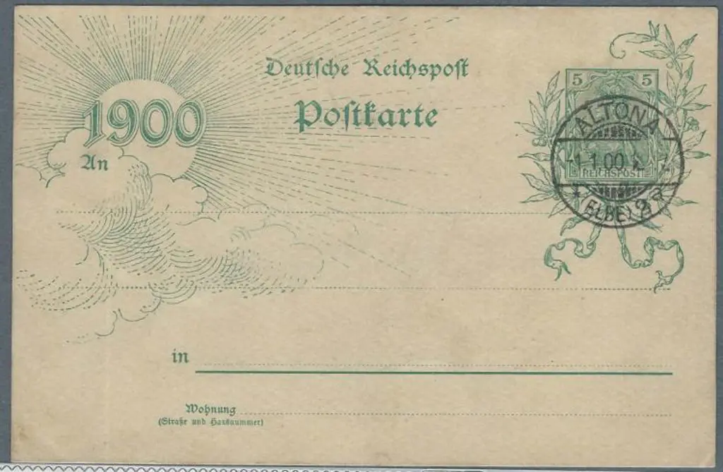 Germany 1900 5pf green REICHSPOST CTO (1.1.00) ... Image 1++