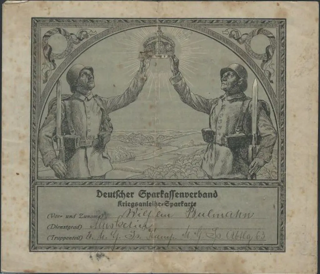 Germany WWI War Savings coupon folder with front ... Image 1++