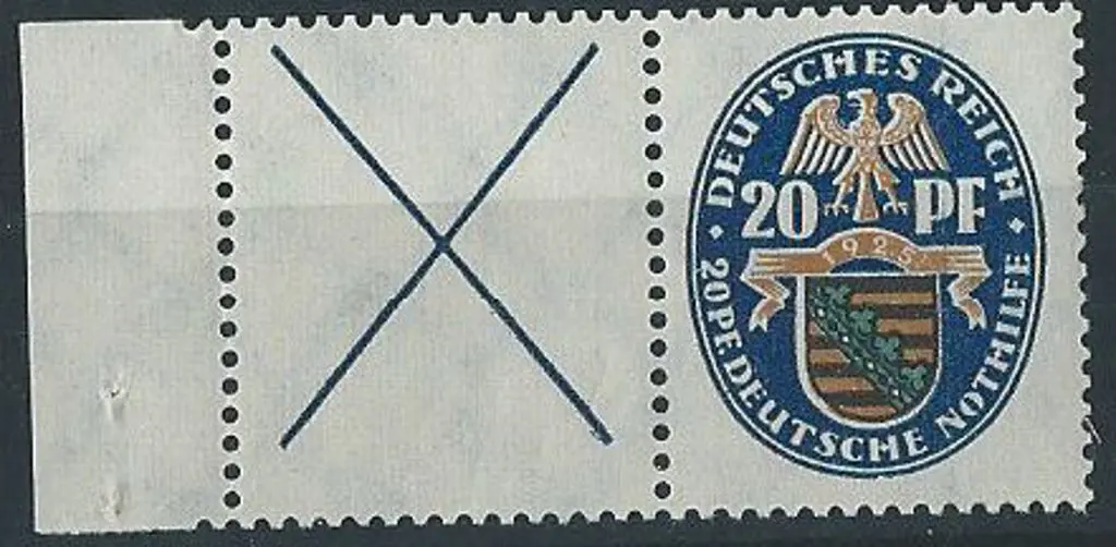 Germany 1925 20Pf Welfare Fund & the se-tenant X ... Image 1++