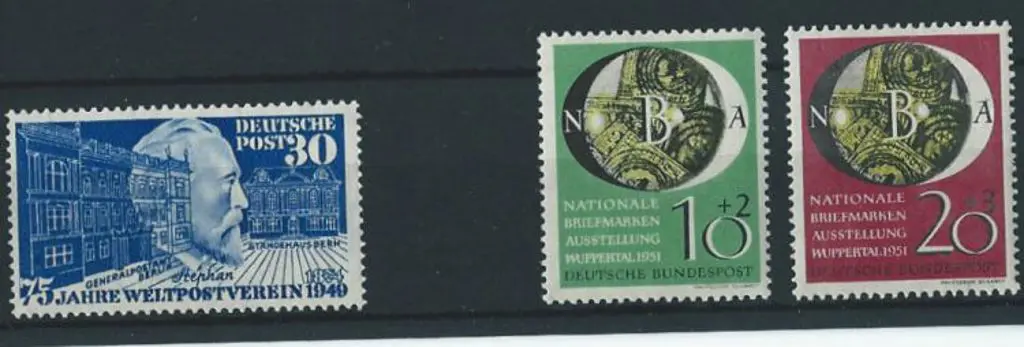 Germany-West 1949 30pf UPU & 1951 NBA pair MUH. SG ... Image 1++