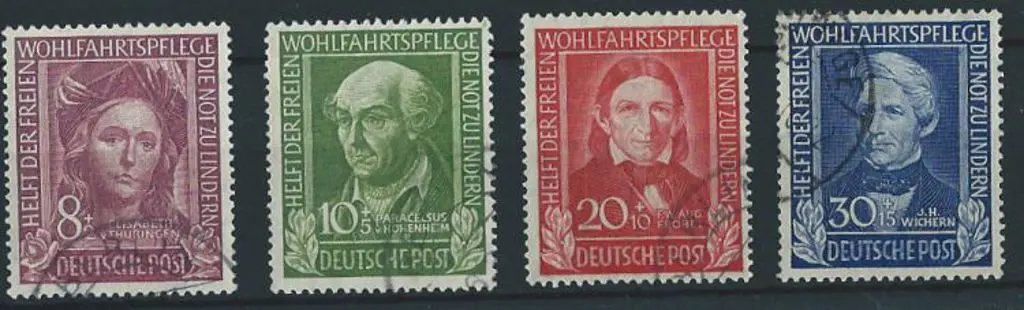 Germany-West 1949 Relief Fund set of 4. F/U. SG ... Image 1++