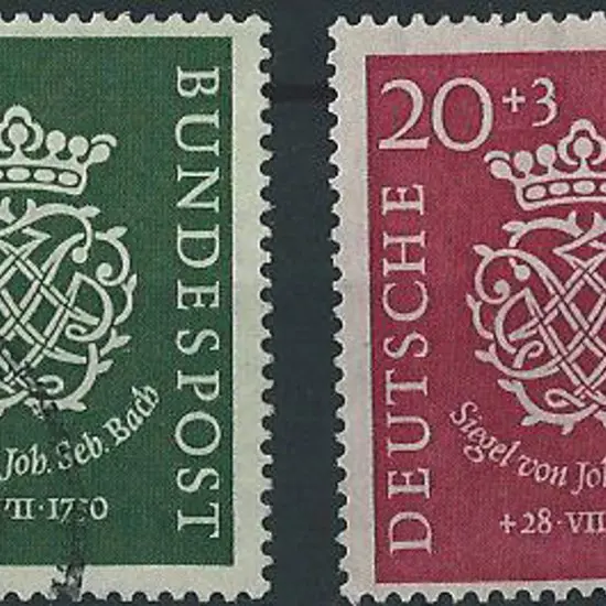 Germany-West 1950 Bach Bicentenary pair. F/U but ...