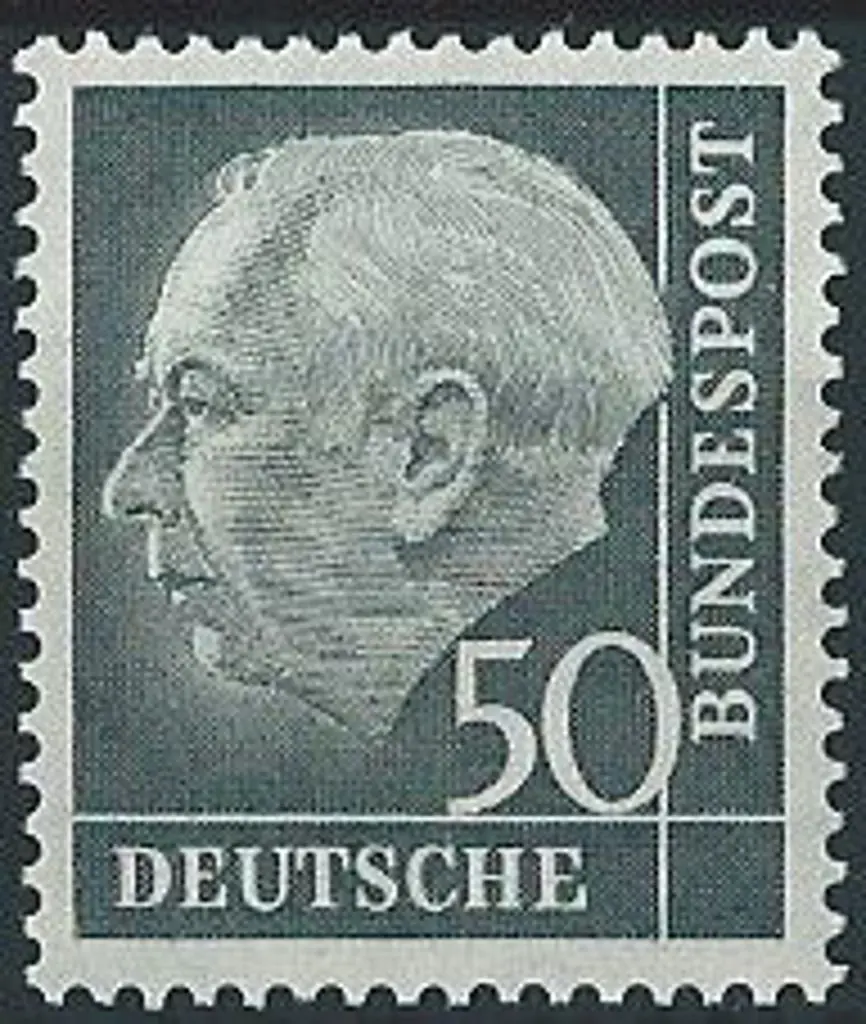 Germany-West 1954/60 50pf slate black Heuss. MUH. ... Image 1++