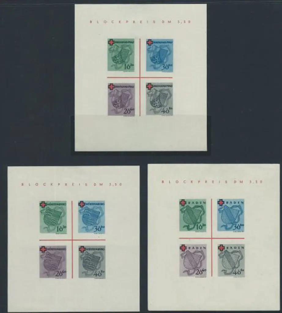 Germany-French Zone 1949 Red Cross M/S's for ... Image 1++