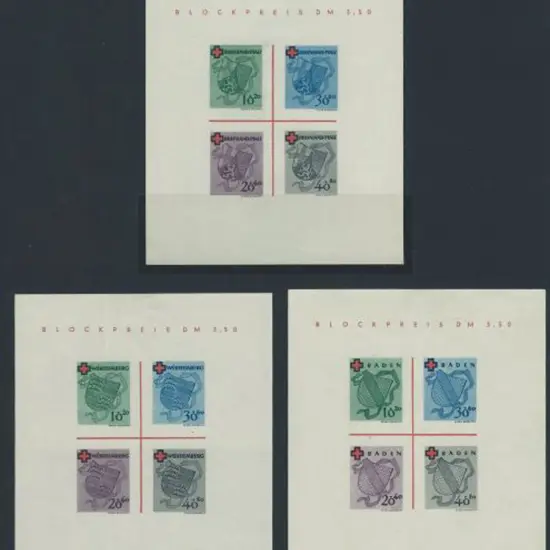 Germany-French Zone 1949 Red Cross M/S's for ...