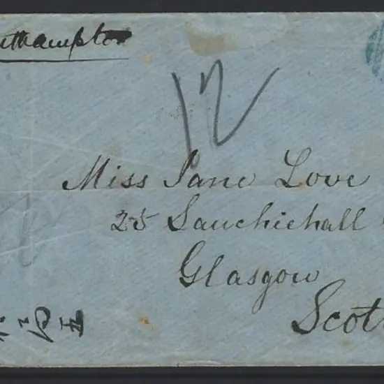 Hong Kong 1875 Shanghai to Scotland bearing 24¢ ...