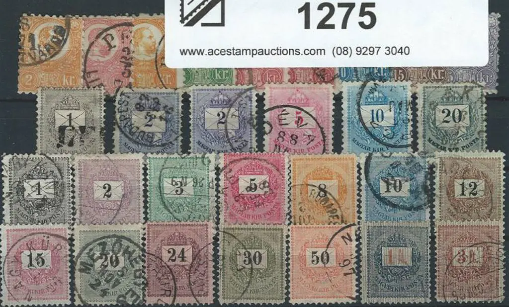 Hungary 1871 2k, 5k litho set of 6 recess & ... Image 1++