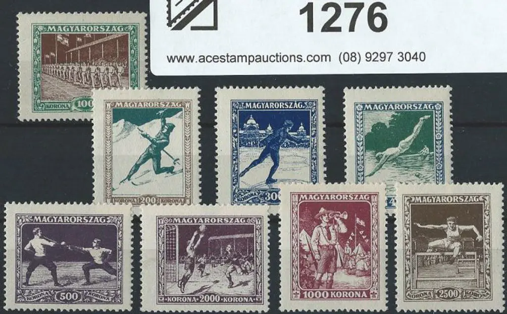 Hungary 1925 Games set of 8. MUH. SG 452/59 Cat. ... Image 1++