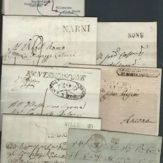 Italy 1800's pre-stamp letters locally used from ...