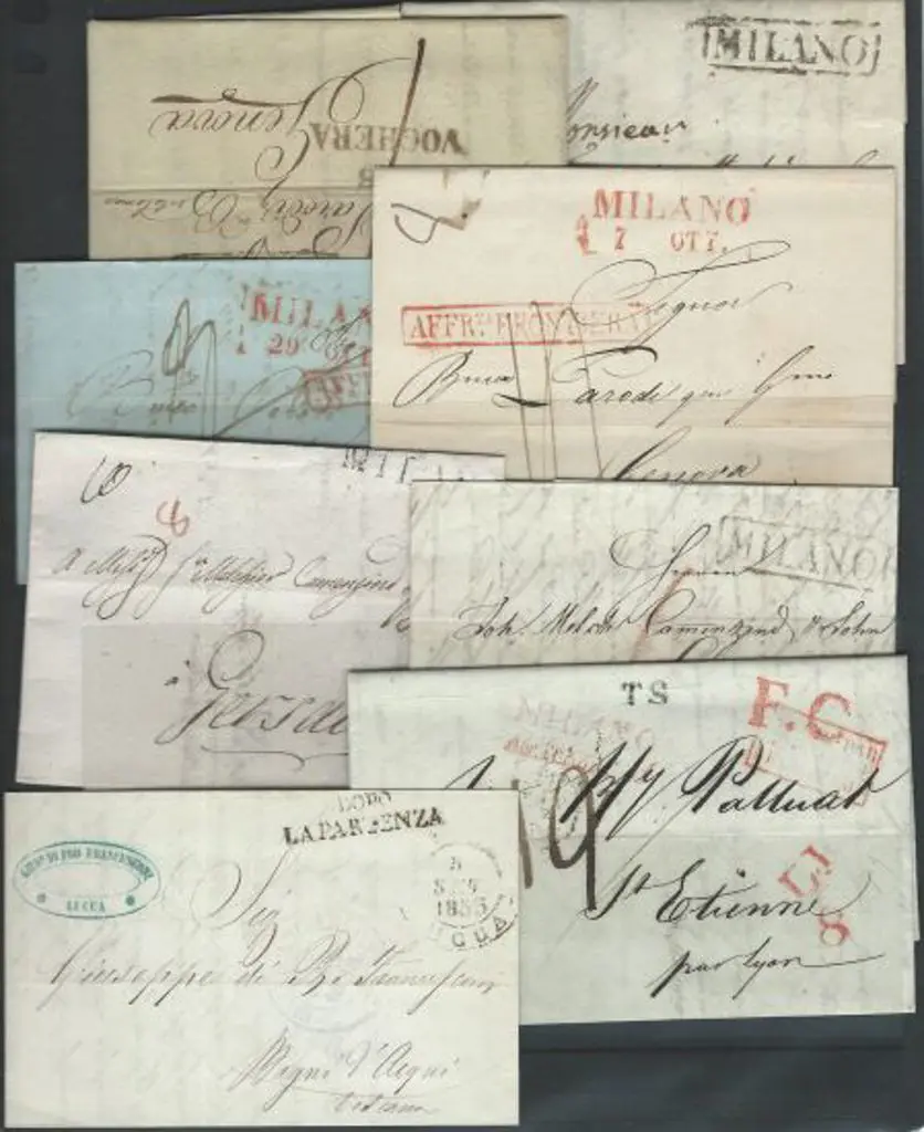 Italy 1806-1856 pre-stamp letters to French, ... Image 1++