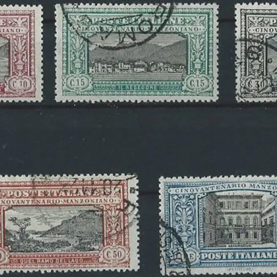Italy 1923 Manzoni set to 1L with the 10¢ & 15¢ ...