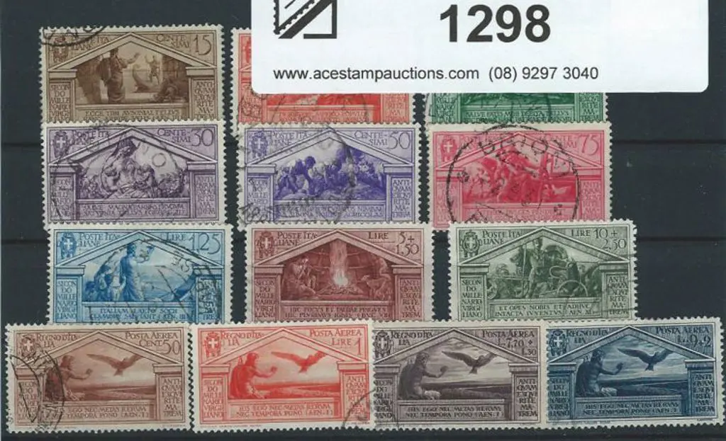 Italy 1930 Virgil set of 13. F/U, the high vals ... Image 1++