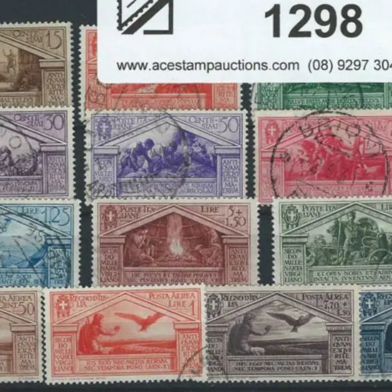 Italy 1930 Virgil set of 13. F/U, the high vals ...