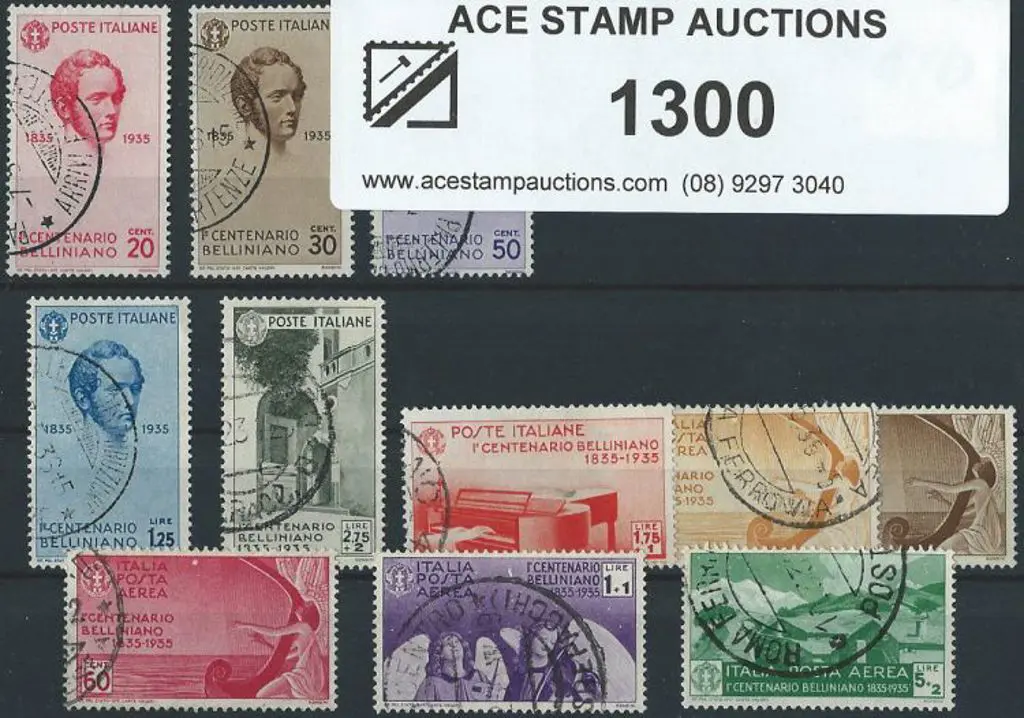 Italy 1935 Bellini set of 11 postally used. SG ... Image 1++