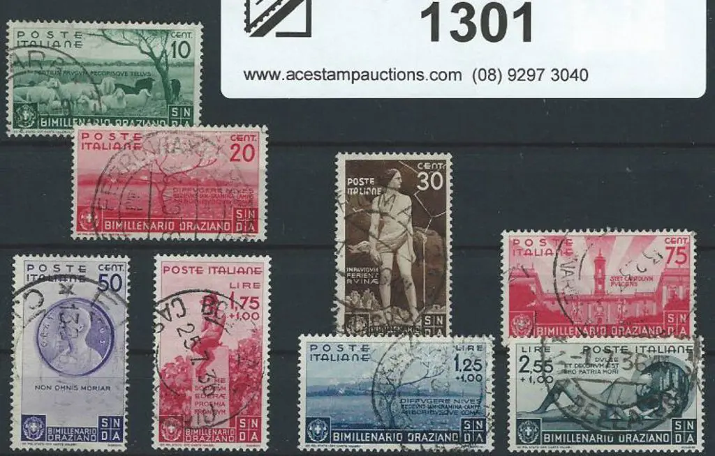 Italy 1936 Horace Bimillenary "postage" set of 8 ... Image 1++