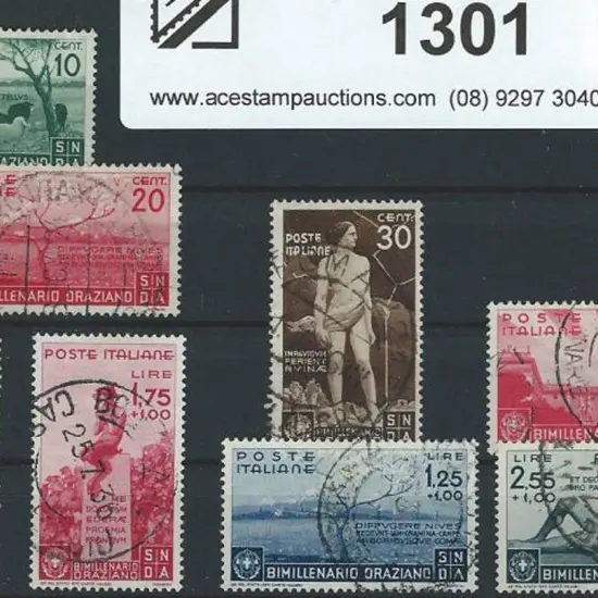 Italy 1936 Horace Bimillenary "postage" set of 8 ...