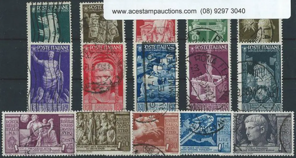 Italy 1937 Augustus Bimillenary set of 15 used ... Image 1++