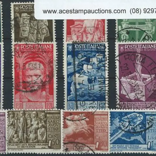 Italy 1937 Augustus Bimillenary set of 15 used ...