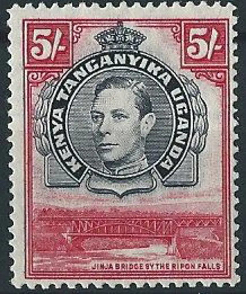 KUT 1938/54 5/- black & carmine perf. 13¼x13¾. ... Image 1++