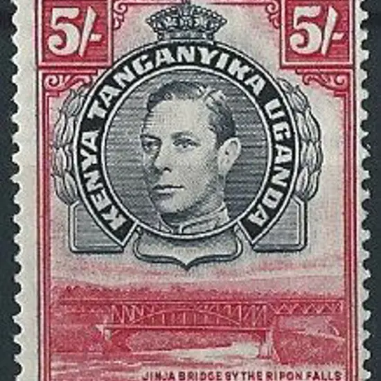 KUT 1938/54 5/- black & carmine perf. 13¼x13¾. ...